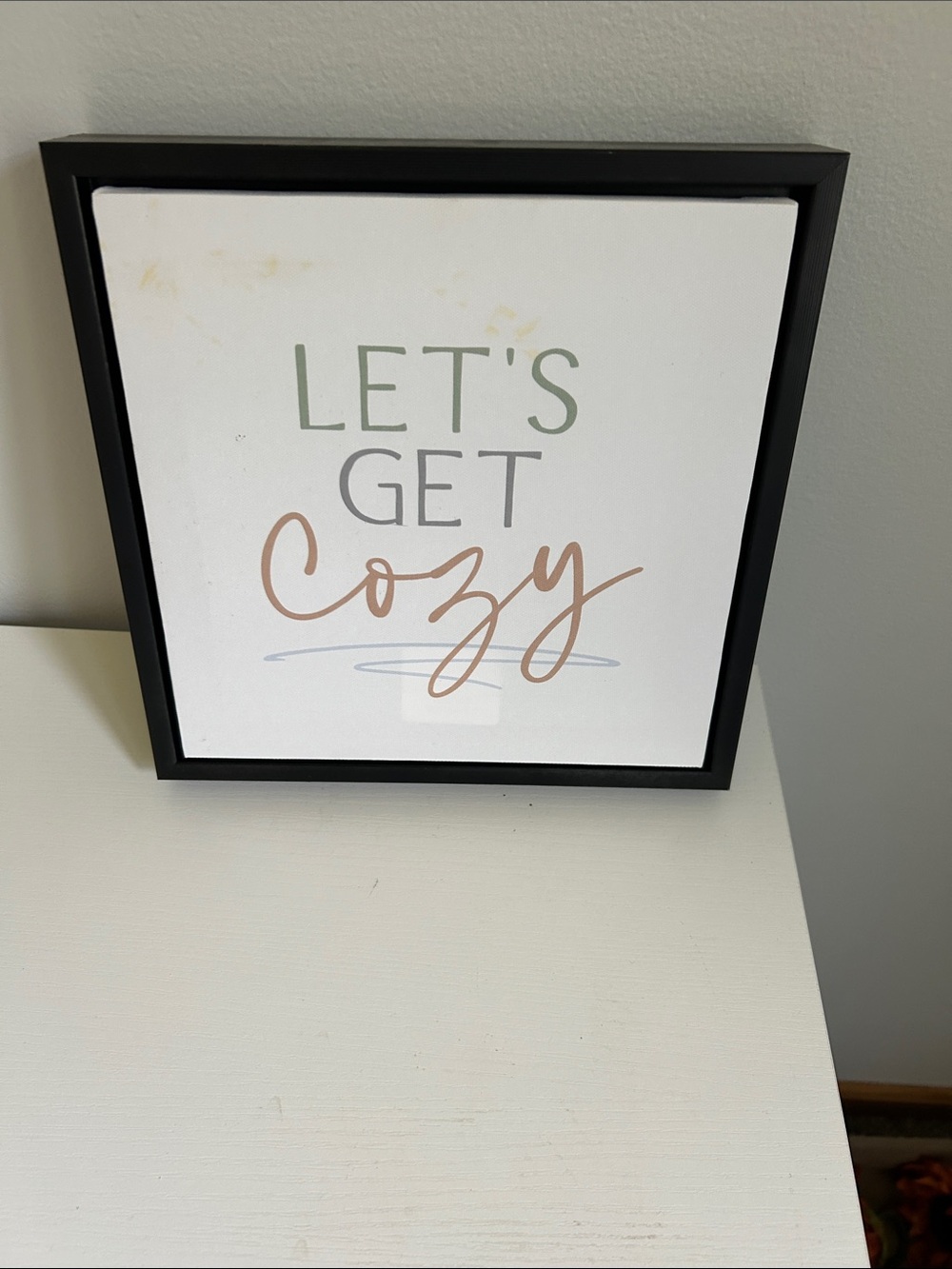LET'S GET Cozy Wall Art - Multicolor Framed Sign